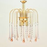 Murano Glass Teardrop Waterfall Chandelier, Italy, 1970s