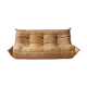 3 seater Togo camel leather sofa designed by Michel Ducaroy 1973