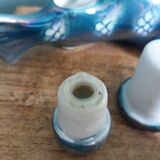 Salière poivrier moutardier zoomorphe, poisson en porcelaine
