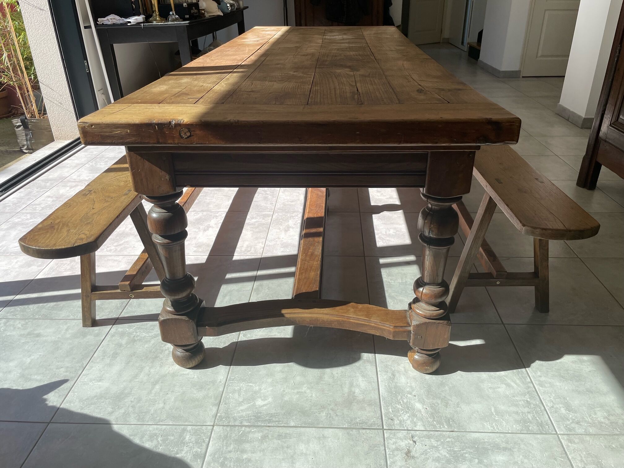 Castle, farm, convent kitchen table