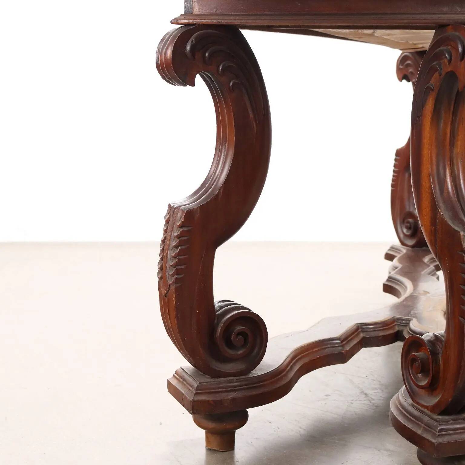 Antique poplar desk with a small drawer, Italy, early 20th century.