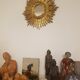 Sun mirror gilded with gold leaf Vintage 50s 42cm