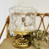 Table lamp in cracked glass and vintage gilded brass base
