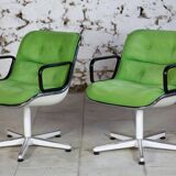 Pair of executive armchairs by Charles Pollock for Knoll