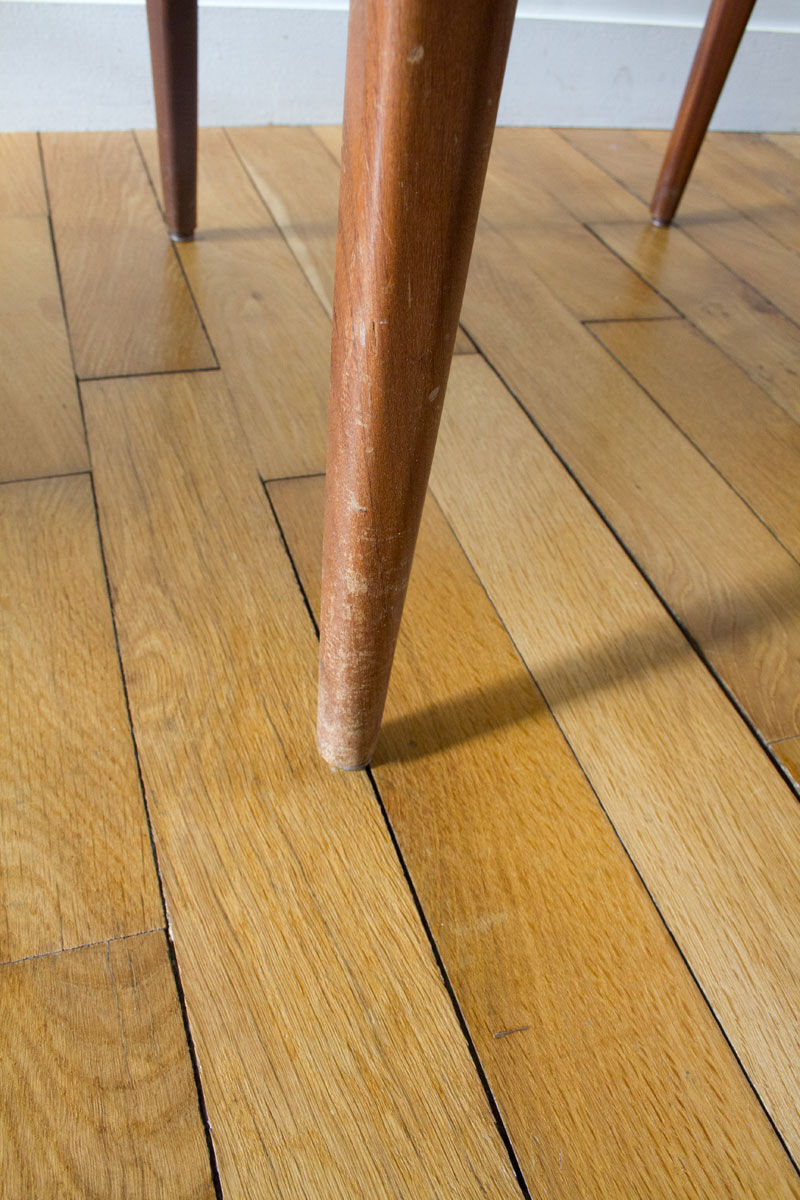 Teak and skai chair