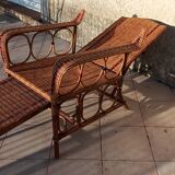 Rattan chaise longue