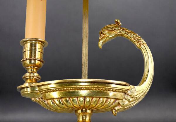 Bronze Gilt Bouillotte Lamp in Directoire Style "Lucien Gau"