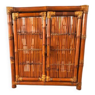 Vintage bamboo cabinet, 1970s