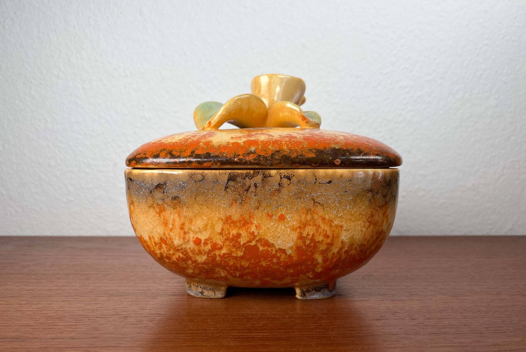 German Art Deco ceramic bowl with lid from Carstens Pottery.