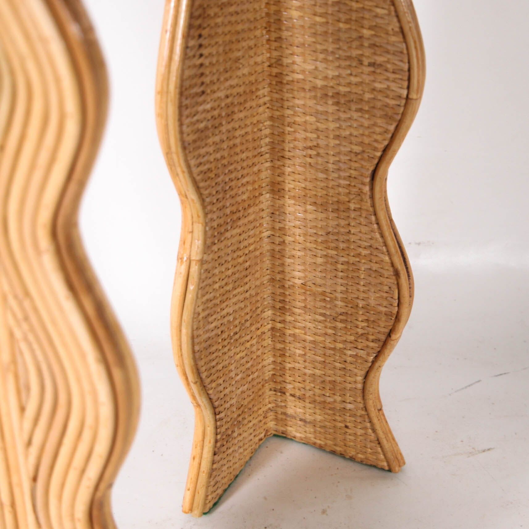 Console « vagues » en rotin