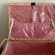 Large Suitcase, wicker picnic basket and red Vichy
