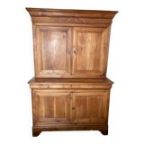 Large two-part cherry wood sideboard