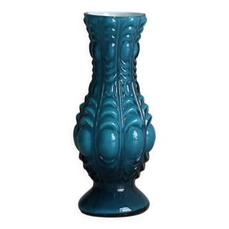 Small deep blue vase with reliefs