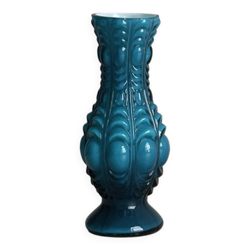 Small deep blue vase with reliefs