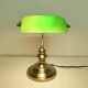 Banker lamp notary golden opaline green
