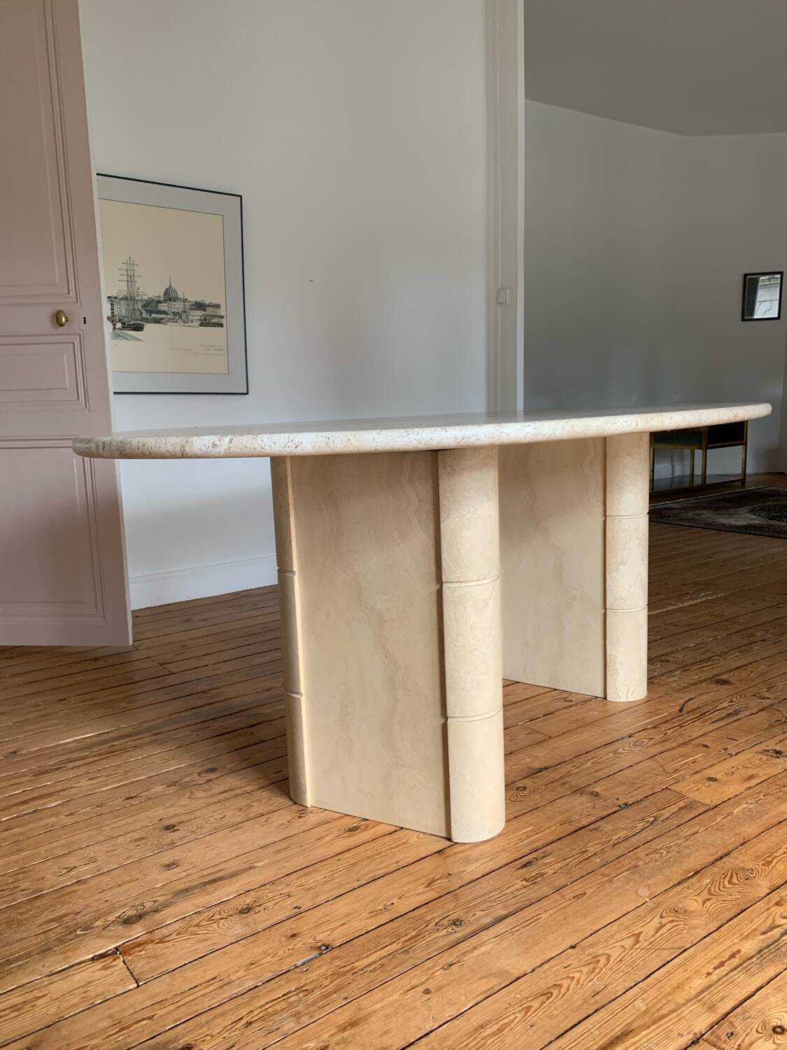 Roche Bobois travertine table