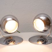 Pair of mid century space-age positioning desk lamps, 1960, Central Europe