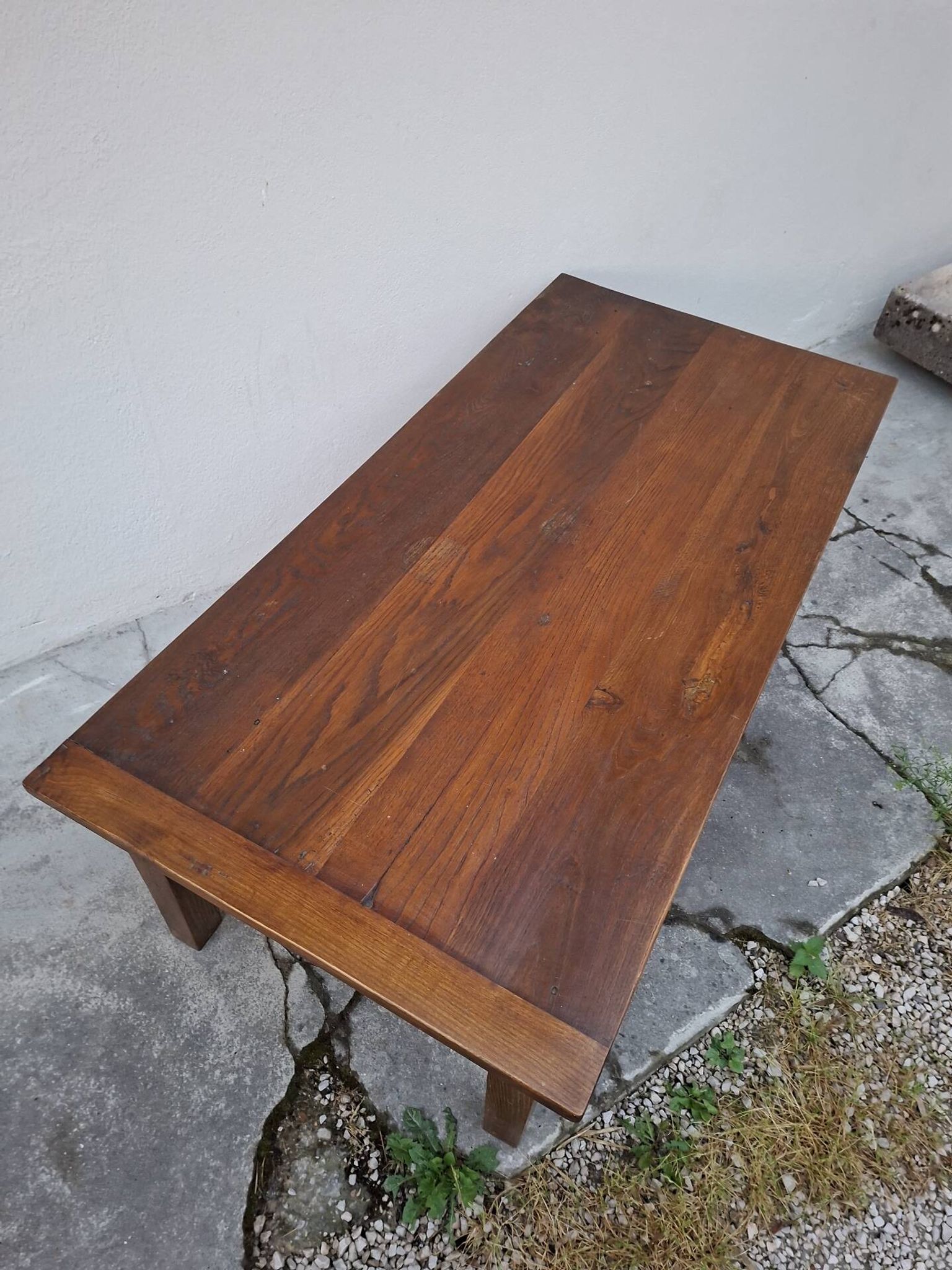 Table basse de ferme rustique ancienne un tiroir -1m42
