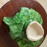 Vintage ceramic leaf-shaped vide poche, signed.