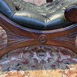 Fauteuil chesterfield cuir vert