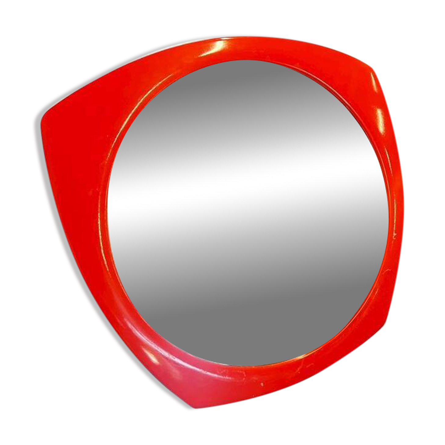 Vintage orange wall mirror 70s pola