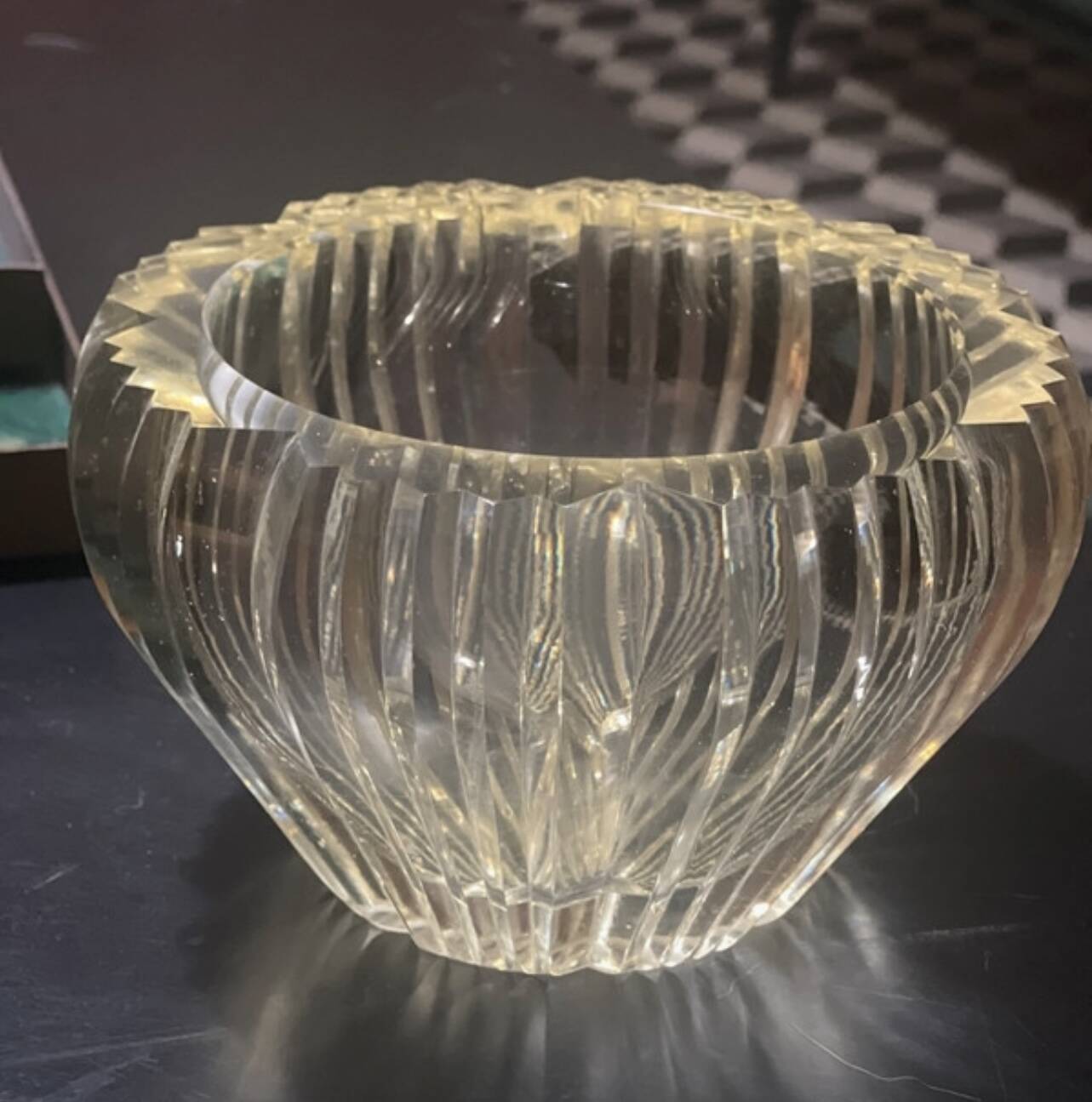 Daum Art Deco crystal vase