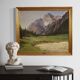 Peinture italienne vue de montagne de la Croda Rossa d'Ampezzo.