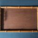 Old serving tray in faux bamboo and brass, 19th century