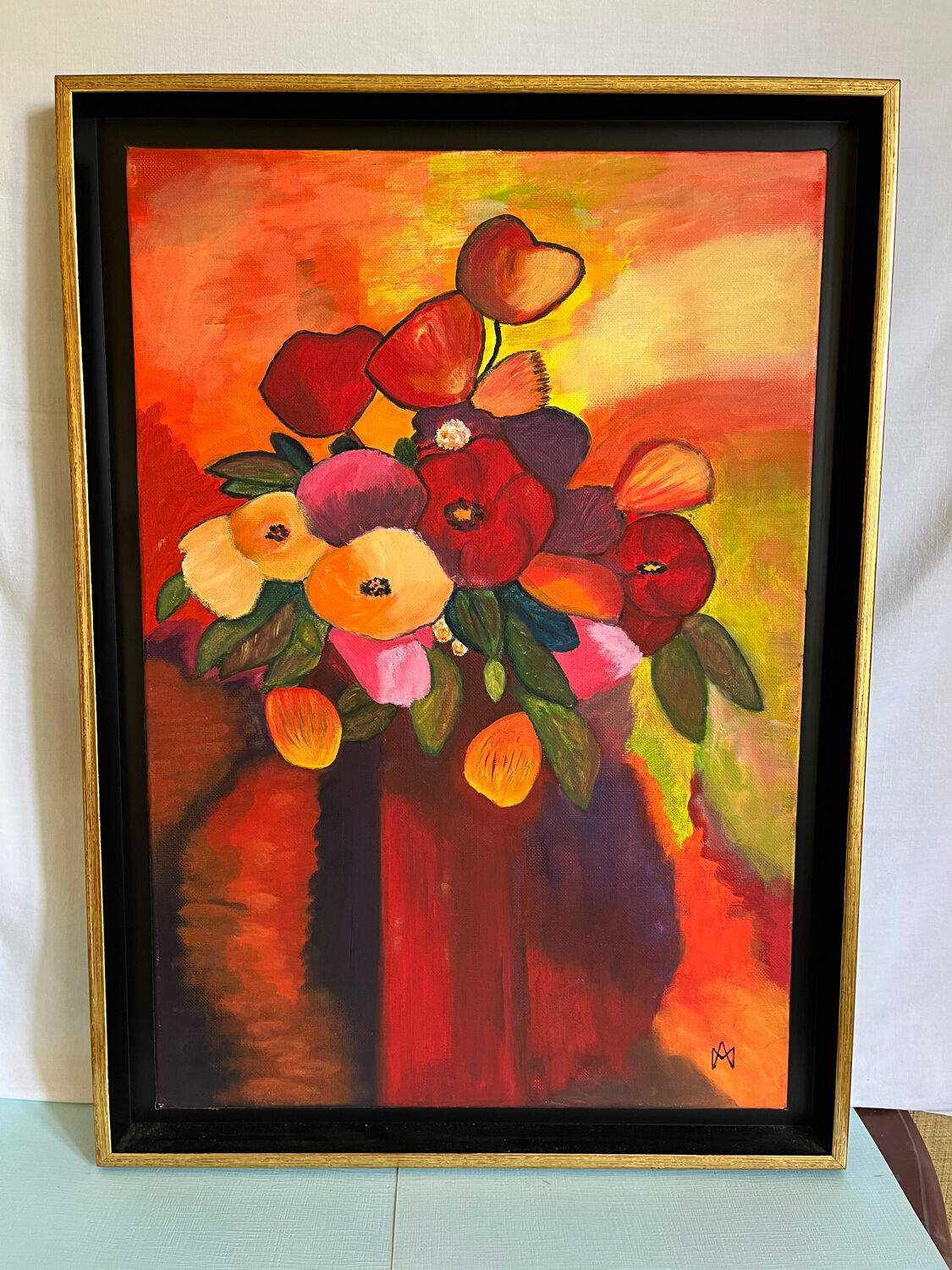 Painting on canvas signed