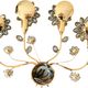 Palwa Hollywood Regency vergoldet Wandlampe Messing Swarovski Kristallen