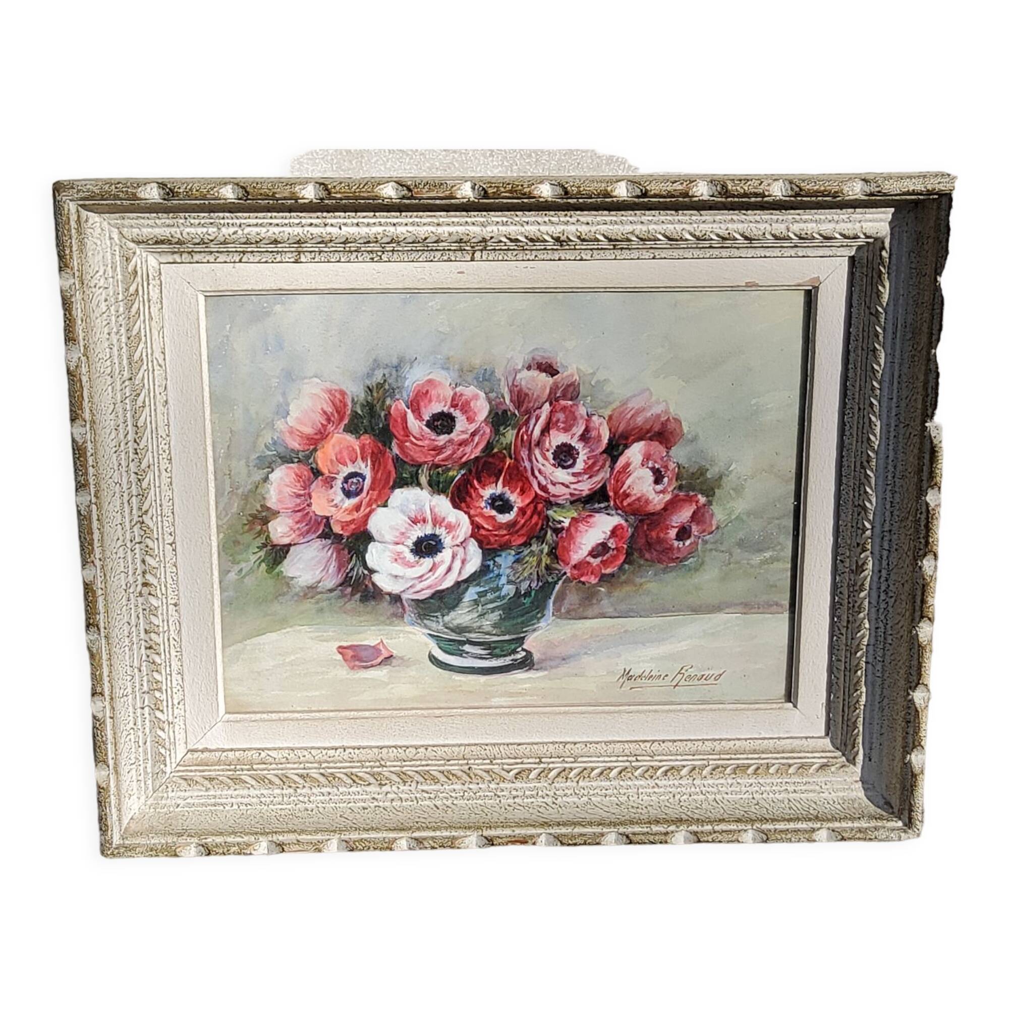 Tableau aquarelle de Madeleine Renaud milieu XXieme siècle