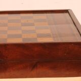 19th century games box in walnut and boxwood