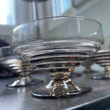 6 vintage glass ice cream or fruit cups or trou normand in blown brown glass.