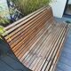 Old slatted public bench