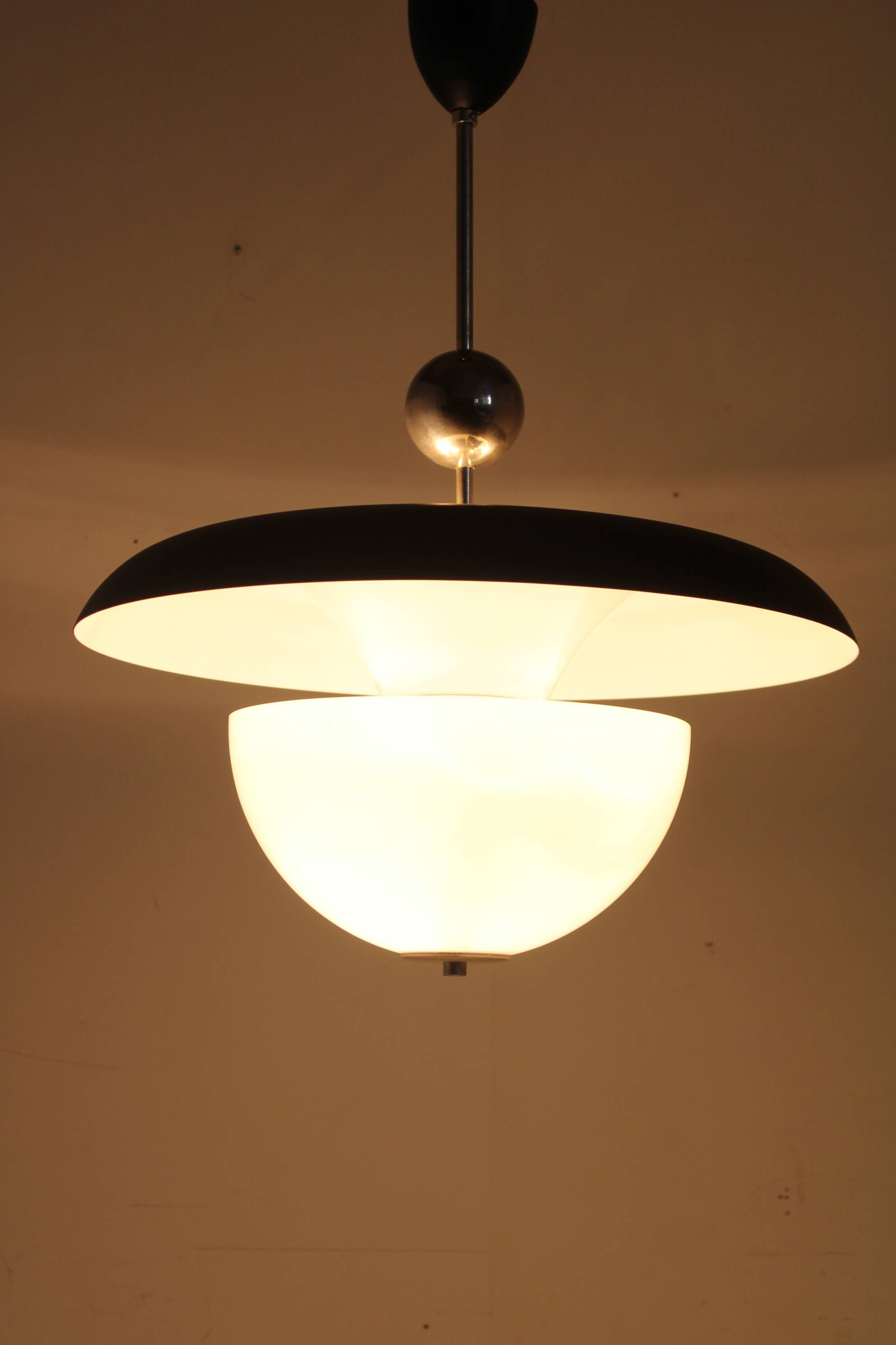 1930s Bauhaus Chandelier by Anyz, Czechoslovakia
