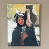 Orientalist painting "Water carrier" 1940/60