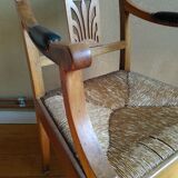 Fauteuil paillé de style directoire