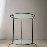 Ikea two-tiered serving trolley with glass.