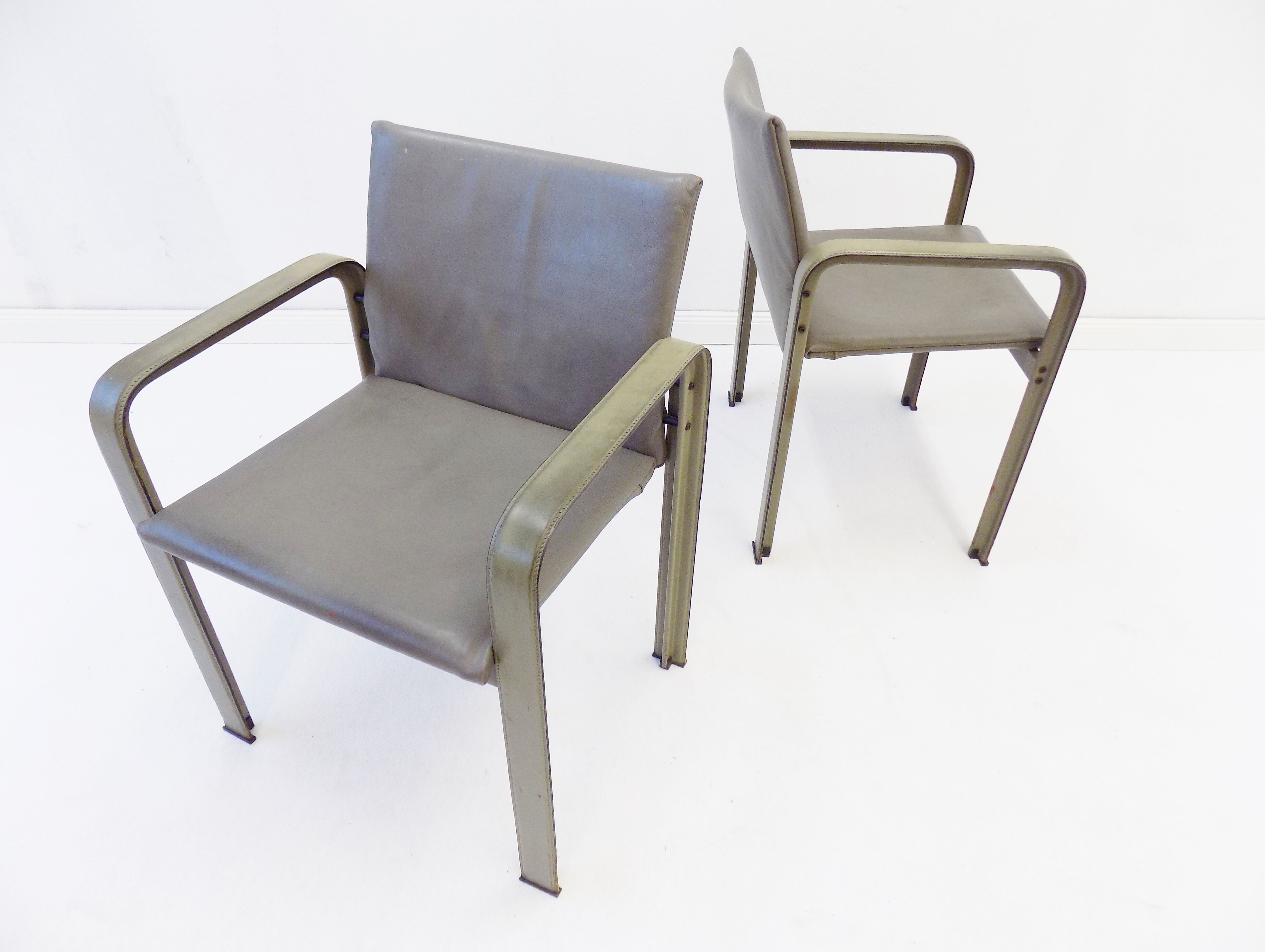 Lot de 2 fauteuils en cuir Matteo Grassi Golfo Dei Poeti