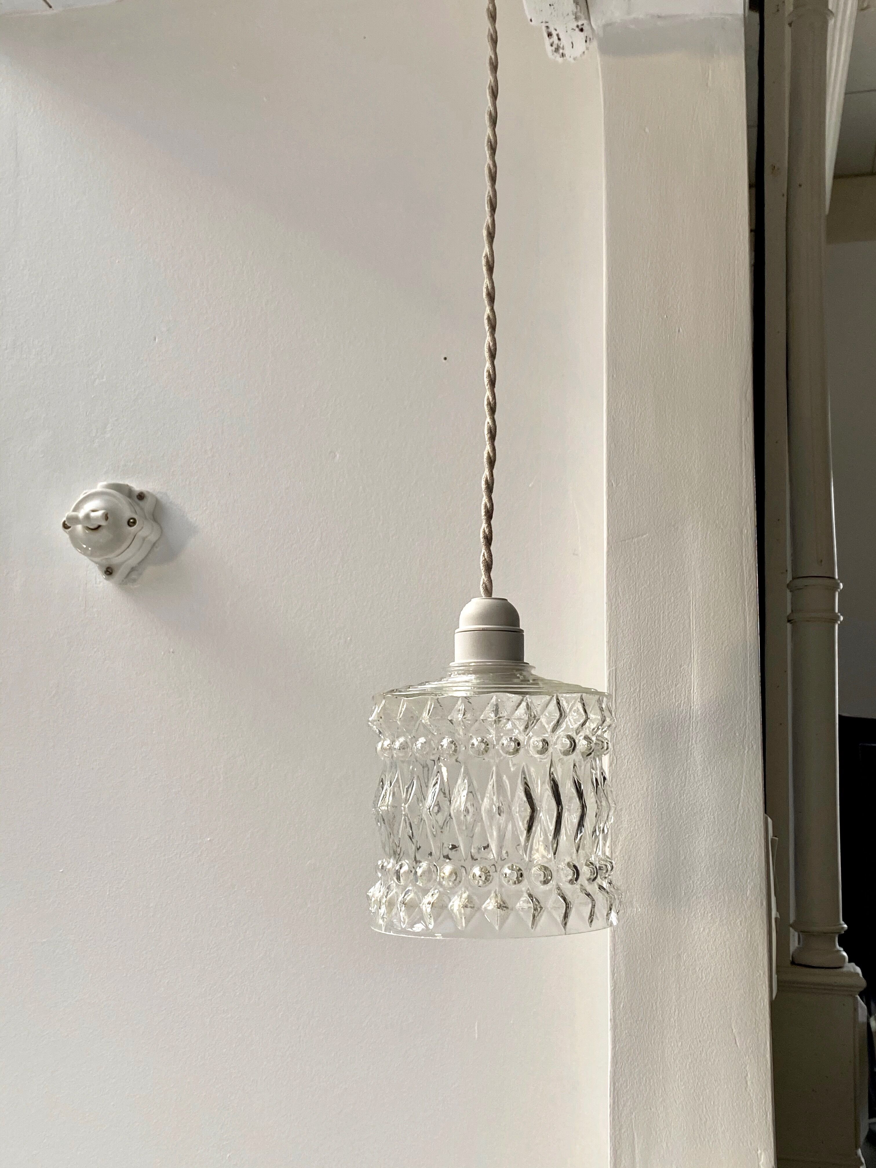 Glass pendant lamp 60s