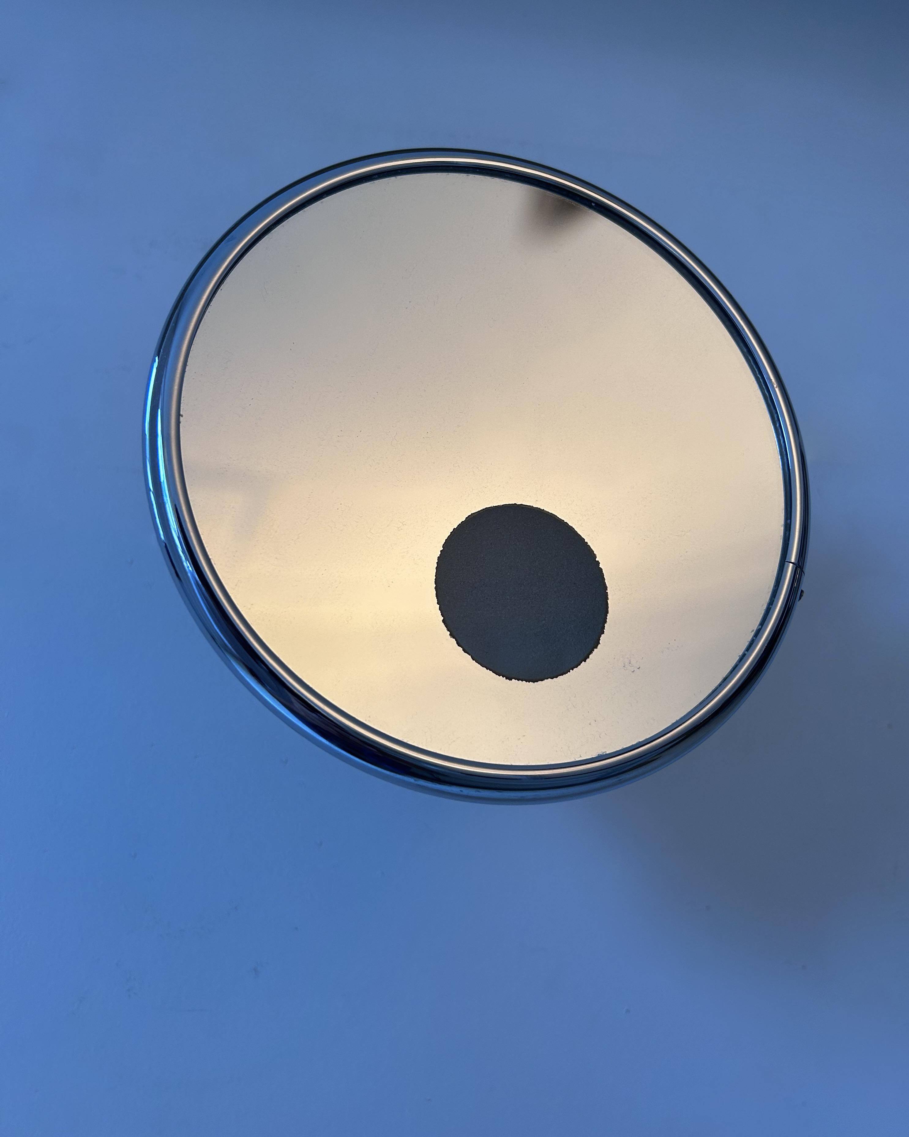 Vintage adjustable chrome mirror, magnifying and illuminating, France 1970