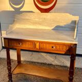 Antique white marble dressing table with drawer