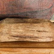 Carved wooden monoxyle cup, folk art, 19th century.