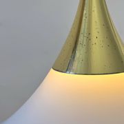 XL Pair of vintage pendants by Limburg, brass and opaline, Germany 1