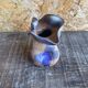 Vintage Polychrome Glazed Stoneware Soliflore Vase with Corolle Neck #D96
