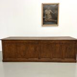 Very large old oak trading counter, XXL format