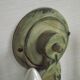 Pair of Vintage Italian Double Wall Lights Leaf Detail Green & Gold Finish