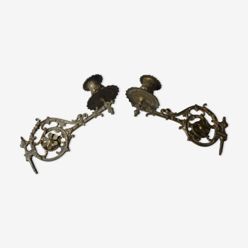 Pair of bronze muller piano sconces