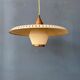 Vintage suspension by Louis Kalff in enamelled metal and opaline glass.