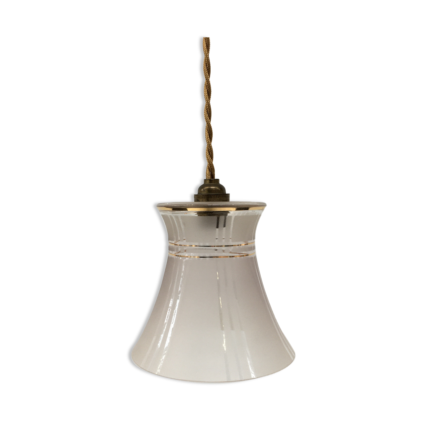 Art Deco hanging lamp in frosted glass